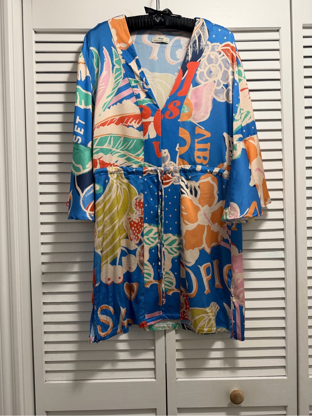 Maaji Vibrant Blue Tropical Print Mini Dress